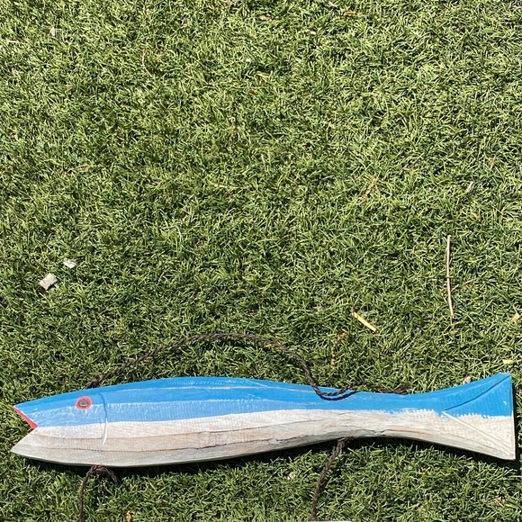 Gone Fishing Sign Hand Carvedand Hand Painted Recycled Wood - Picture 2 of 3